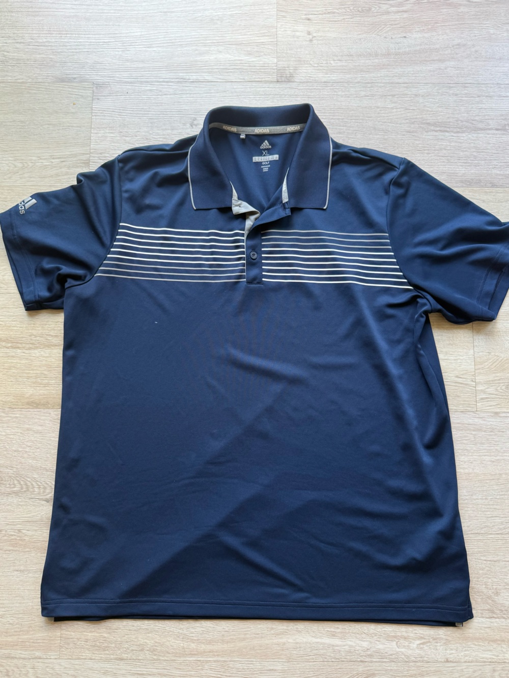 adidas Navy Golf Polo with White Trim